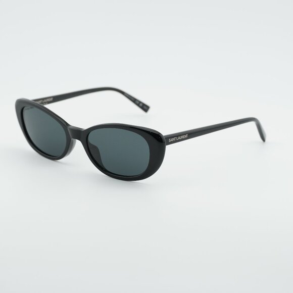 Saint Laurent SL 822 001 Sunglasses Shiny Black Cat Eye Frame, Grey Lenses main image 10